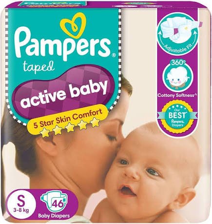 Pampers Active Baby Diaper (S, 3-8 kg)