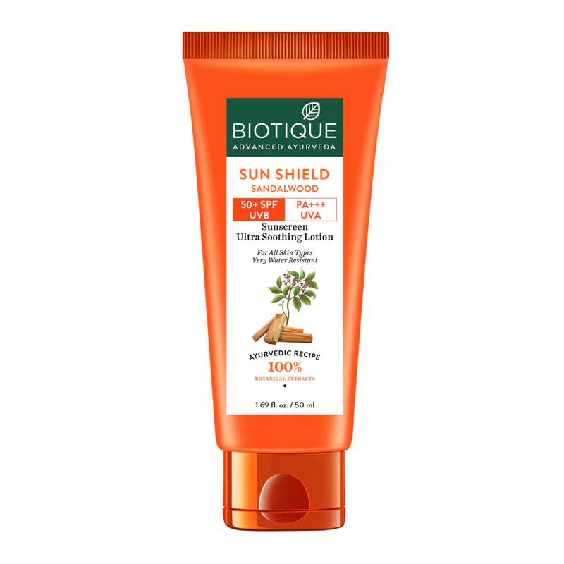Biotique Sun Shield Sandalwood 50+ SPF Sunscreen (Lotion)