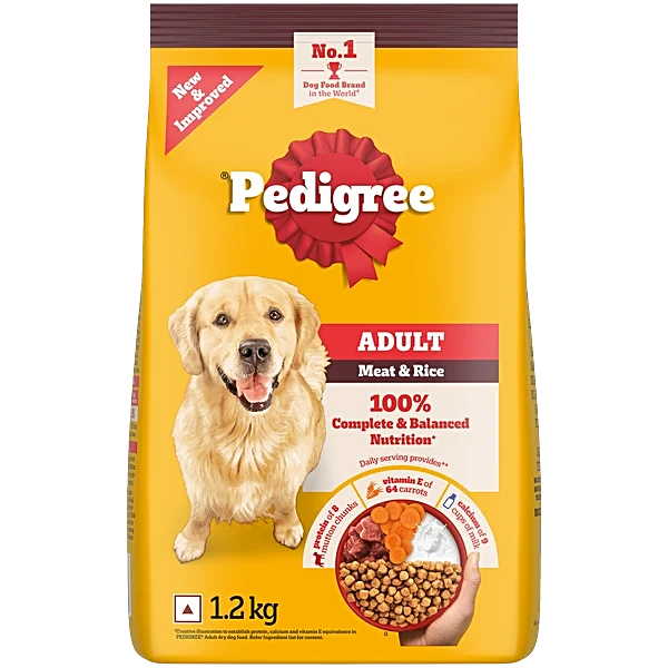 Pedigree Adult Dry Dog Food - Meat & Rice