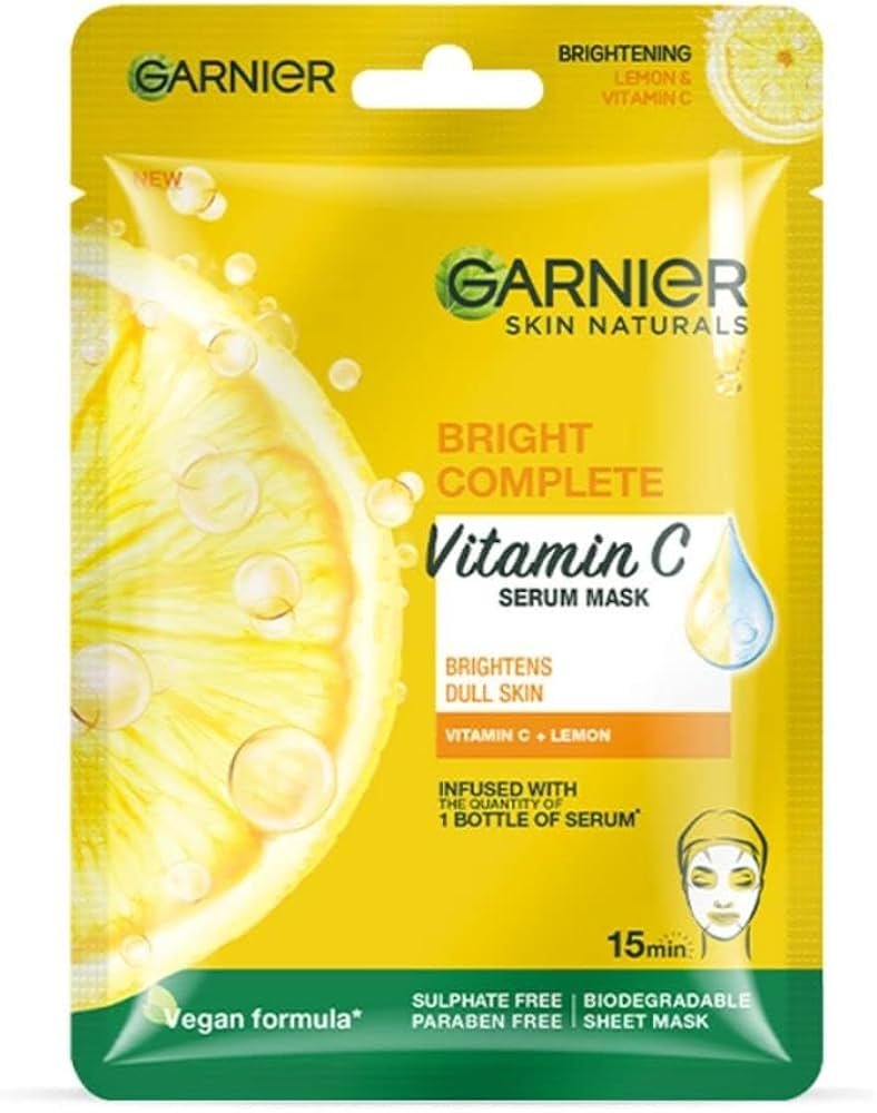 Garnier Bright Complete Vitamin C Face Serum Sheet Mask